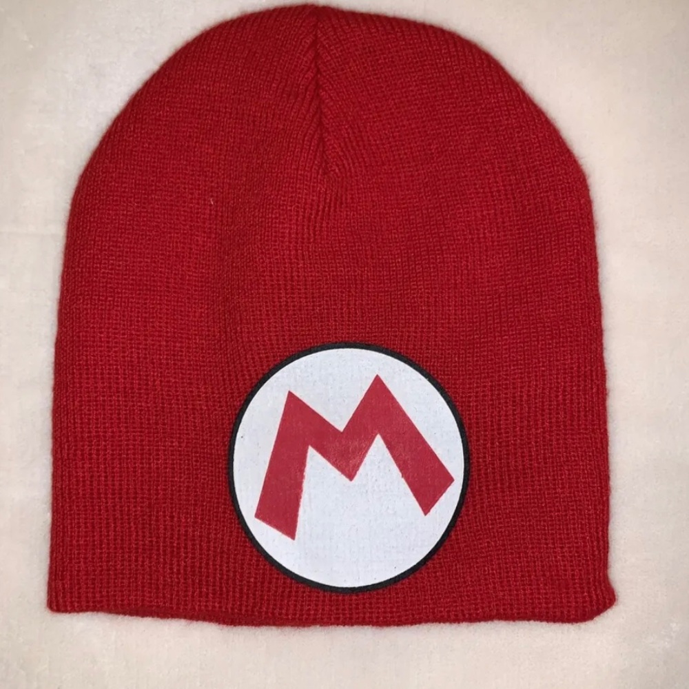 Super Mario Beanie Winter Hat Cap Kids Ski Cap Mario Hat c33 lot of 2
